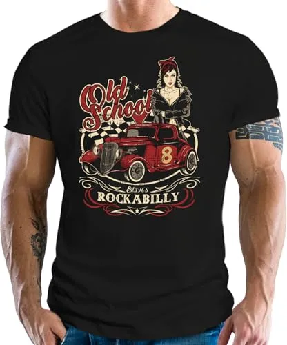 GASOLINE BANDIT T-Shirt original Biker Racer Rockabilly Hot-Rod Design: Old School Rock S