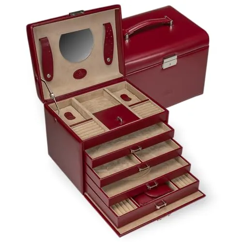 Windrose Merino Schmuckkasten 26 cm rot von Windrose