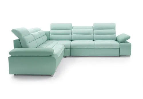 Ecksofa Wohnlandschaft Blau mit Stauraum - Geräumige Eckgarnitur für bis zu 5 Personen, modern und vielseitig. Mit verstellbaren Armlehnen und Kopfstützen für individuellen Komfort. Ideal für Wohnzimmer und Arbeitszimmer.