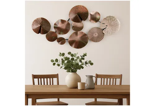 HTI-Line Wanddekoobjekt Seerose - Abstraktes Wandbild - Deko-Objekte: Stilvolles Wandbild aus Metall in Seerosen-Design, verleiht jedem Raum einen einzigartigen Touch mit gewollten Abnutzungs- und Gebrauchsspuren.