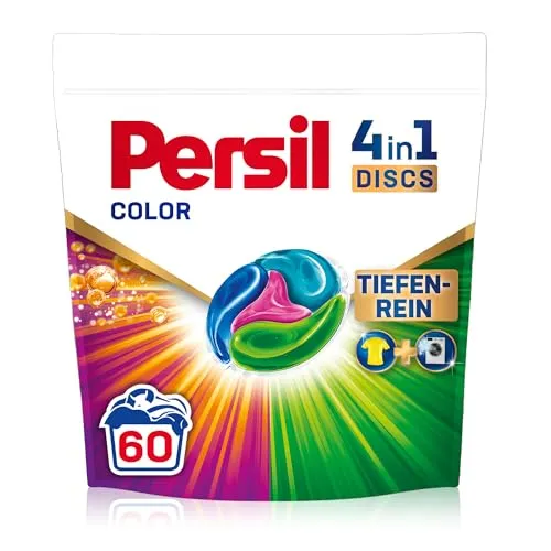 Persil 4in1 Color DISCS (60 Waschladungen), Waschmittel mit Tiefenrein Technologie, Colorwaschmittel für reine Wäsche und hygienische Frische für die Maschine