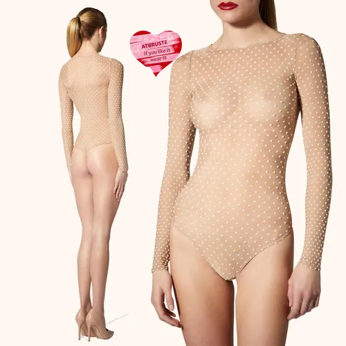 Wolford Dots String Body • S • fairly light / white ... Punktemuster, 3D Effekt