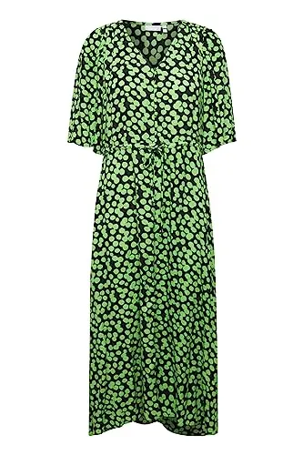 Fransa FRNEMMA Damen Freizeitkleid mit Knopfverschluss und Schnürung - Stylisches Freizeitkleid für Damen, Größe M in Forest Shade Mix. Mit praktischem Knopfverschluss und taillierter Schnürung für einen perfekten Sitz.