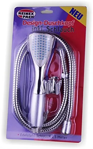 REINEX Duschbrause dreieickig mit Schlauch Brausegarnitur Duscharmatur Brausekopf Duschkopf