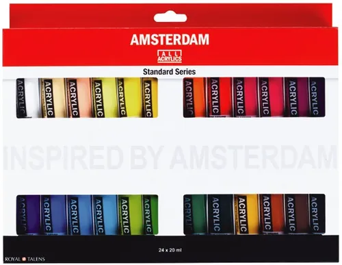 ROYAL TALENS Acrylfarbe AMSTERDAM Introset III - 24 x 20 ml - Schreibutensilien: Vielseitiges Acrylfarbe-Set für kreative Projekte, ideal für Anfänger und Künstler, enthält 24 lebendige Farben.