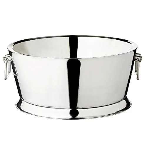 EDZARD Champagner Kühler Michigan XXL - Flaschenkühler aus Edelstahl - Weinkühler & Sektkühler für bis zu 12 Flaschen, doppelwandig für exzellente Isolierung und ideal für Gartenpartys - leicht zu reinigen und mit praktischen Griffen.