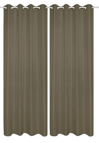 Ösenschal Atlantika, Taupe, 140x235 cm – Blickdicht & Modern - Der elegante Ösenschal 'ATLANTIKA' in Taupe (140x235 cm) verleiht jedem Raum ein stilvolles Ambiente. Blickdicht, pflegeleicht und mit 8 Ösen für einfache Montage – ideal für Ihr Zuhause!