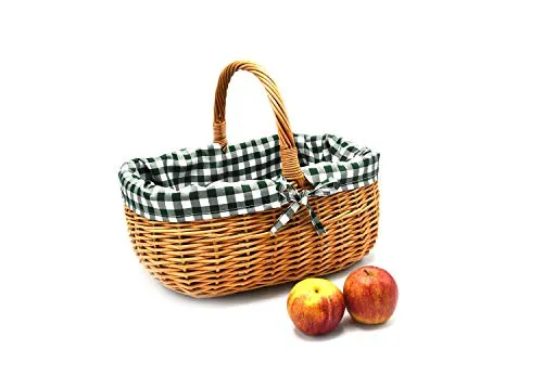 Korb Weidenkorb Einkaufskorb Picknickkorb 33/23/13cm Stabiler Tragekorb aus Weide Vollweide braun K1-014-SDGW