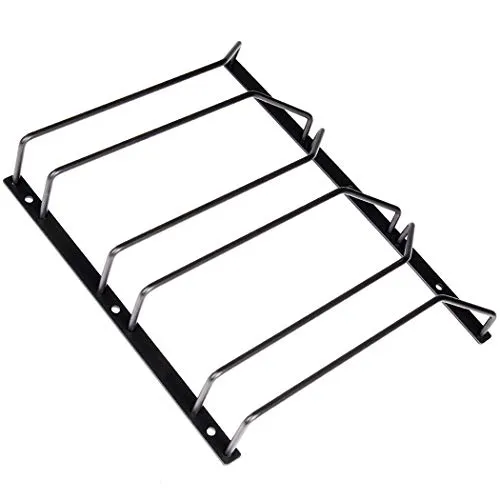 Dianoo Weinglasregal unter dem Schrank, schwarz, Stielglas-Regal, Draht-Hängeregal, Weinglashalter mit Schrauben, 24 cm, 3 Reihen