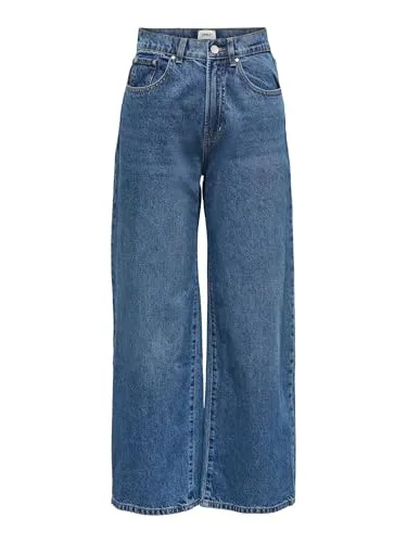 ONLY Female Jeans ONLHOPE - Hohe Taille & Weiter Beinschnitt - Stylische Jeans mit weitem Bein und hoher Taille, gefertigt aus 100% Baumwolle für optimalen Tragekomfort und einen modernen Look.