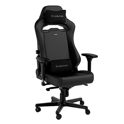 noblechairs HERO ST Gaming Stuhl - Black Edition - Gaming-Stuhl der Spitzenklasse mit ergonomischen Funktionen, verstellbarer Lendenwirbelstütze und hochwertigem PU-Leder. Unterstützt bis zu 150 kg und bietet maximalen Komfort für lange Gaming-Sessions.