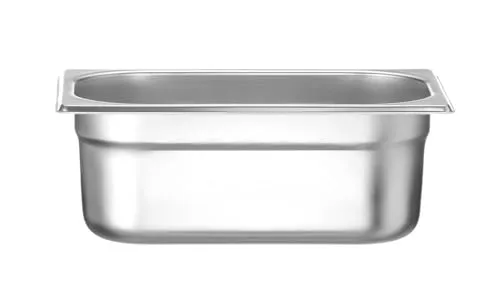 HENDI Gastronormbehälter, Temperaturbeständig von -40° bis 300°C, Heissluftöfen-Kühl- und Tiefkühlschränken-Chafing Dishes-Bain Marie, 2,8L, GN 1/4, 265x162x(H)100mm, Edelstahl
