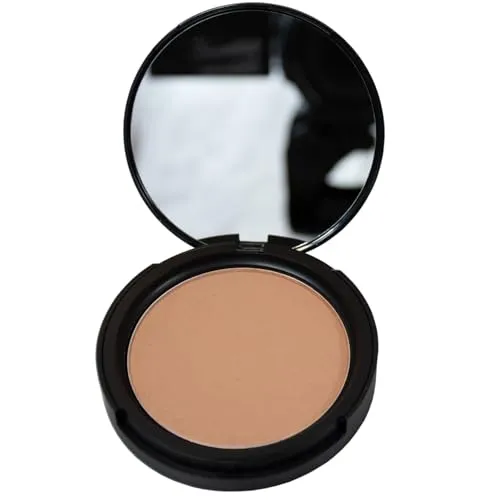 GRIMAS Compact Powder 8g, Farbe 06 Neutral dunkel, hochwertiger gepresster Puder mit Quaste, als Basis-Make-up oder zum Abpudern