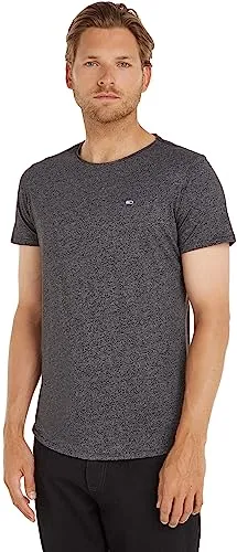 Tommy Jeans Herren T-Shirt Kurzarm TJM Slim Fit, Schwarz (Black), 3XL - Hochwertiges T-Shirt aus 50% Bio-Baumwolle und 50% Polyester, ideal für jeden Anlass. Lässiges Design mit Tommy Jeans Flag auf der Brust für einen stylischen Look.