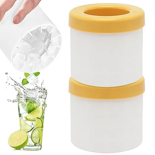 TAIZER Eiswürfelbehälter Silikon - 2PCS Eiswürfelform Silikon Eiswürfelbereiter Becher Eiskübel Eiswürfelformen