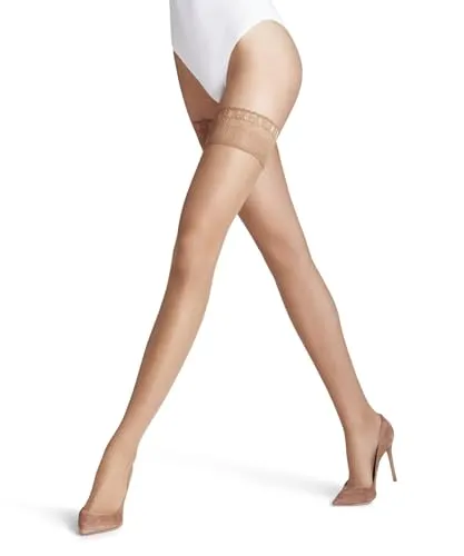 FALKE Damen Lunelle 8 DEN W STU Stay-Ups - Ultra-transparent in Hautfarben - Ultra-transparente Stay-Ups mit 8 Den für einen natürlichen, gepflegten Look. Der rutschfeste Silikonbund sorgt für optimalen Halt, während das feine Maschenbild hohen Tragekomfort und lange Haltbarkeit bietet.