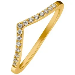 Heideman Fingerring Nele silberfarben poliert (Ring, 1-tlg., inkl. Geschenkverpackung), Damrenring goldfarben 64 (20.4)