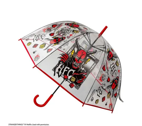 Cinereplicas Stockregenschirm Stranger Things Hellfire Club Regenschirm (Transparent)
