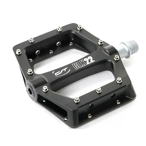 CONTEC Fahrrad-Pedale Black22, Plattform-Pedale für optimale Kraftübertragung - Fahrradpedale mit großer Trittfläche für perfekten Halt und verbesserte Ergonomie. Langlebige CrMo-Achse und individuell anpassbare R-Pins für maximale Performance auf jedem Terrain.