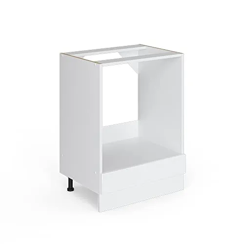 Vicco Herdumbauschrank R-Line 60 cm, Weiß Hochglanz