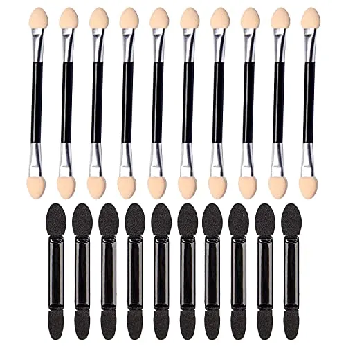 Stück Schwamm-Bürsten, 20 Stück, langer Schwamm, 10 Stück und 10 Stück kurzer Schwamm, Lidschattenpinsel, Schwammpinsel, Lidschatten-Applikator 20