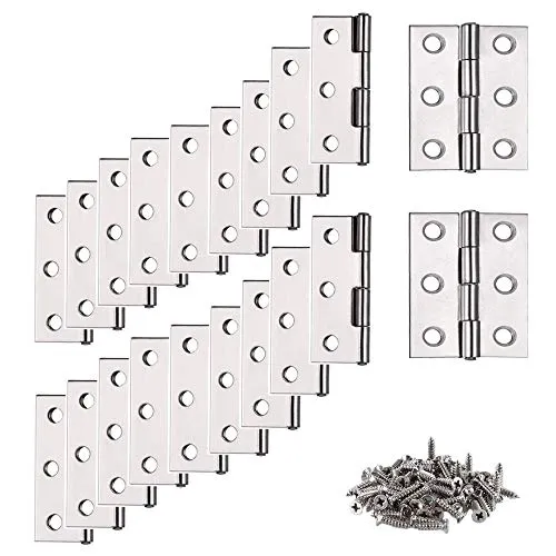 BluVast Scharniere Schwerlast, Innenanschlag, 20 Stück, Klavierband, Schwarz, Edelstahl, Gebürstet, Silber