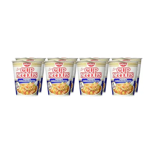 NISSIN CUP NOODLES SHRIMPS 8x 63g Becher