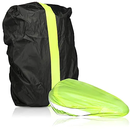 com-four® 2-teiliges Regenschutzset, Wasserdichter Rucksackschutz