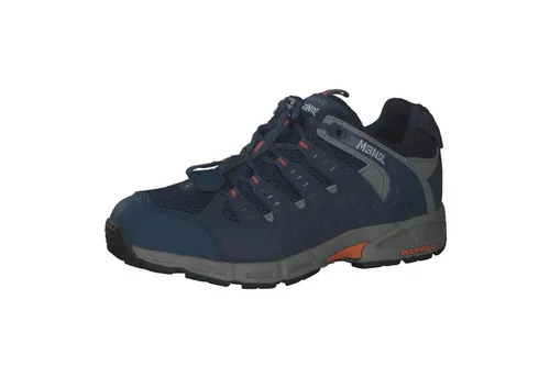 Meindl Snap Junior Nässeschutz 204670 (29/navy-orange) - Wanderschuhe für Kinder mit robustem Velourleder und atmungsaktivem Climamaterial. Der Nässeschutz und das AIR ACTIVE Fußbett sorgen für optimalen Komfort und Halt bei Freizeit und leichten Wanderungen.