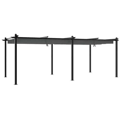 vidaXL Gartenpavillon mit Ausziehbarem Dach 3x6m - Pavillon für Terrasse und Garten, mit wasser- und UV-beständigem, einziehbarem Dach für optimalen Sonnenschutz und viel Platz für Familie und Freunde.