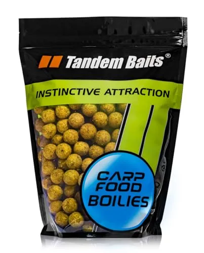 Tandem Baits Carp Food Boilies Vanille & Sahne, Leckere Boilies für Karpfen Angeln ohne Mühe, Köder zum Große-Fische-Angeln, Karpfenzubehör für Profis & Hobby-Angler 18 mm 1 kg
