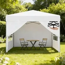 Pop Up Pavillon 2.5x2.5m Faltbar mit UV Schutz und Seitenwänden