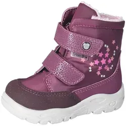 Pepino Stiefel Lederimitat, Kinder, Gr. 27, rot (merlot) - Wanderschuhe für Kinder mit robustem Lederimitat, kuscheligem Warmfutter und rutschhemmender Sohle – ideal für kalte Wintertage und einfaches An- und Ausziehen dank Klettverschlüssen.