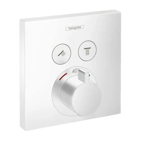hansgrohe ShowerSelect Thermostat Unterputz 15763000 - Duscharmaturen mit Thermostat Unterputz für 2 Verbraucher, sorgt für präzise Temperaturregelung und komfortablen Wasserfluss von 26 l/min.