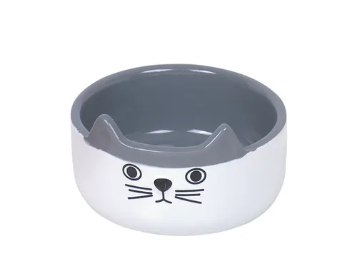 Nobby Katzen Keramik Napf Cat Face weiß 160 ml Ø 13 cm