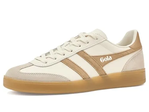 Gola Viper-Leder Damen Sneakers in Off White/Bone/Light Caramel - Stylische Damen Sneakers aus hochwertigem Viperleder, ideal für den Alltag und perfekt kombinierbar.