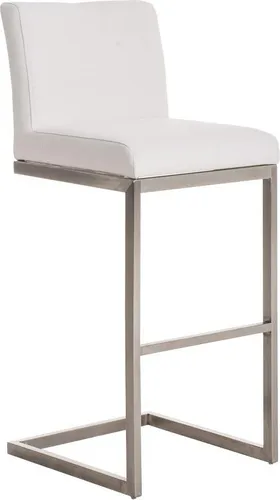 Deluke Barhocker Weiß mit Fußablage, 104 cm Höhe