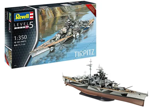 Revell 05096 German Battleship Tirpitz 1:350 Bausatz - Boote & Schiffe, detailgetreuer Bausatz für Modellbauer und Geschichtsliebhaber, ideal für Sammler und zum Nachbauen.