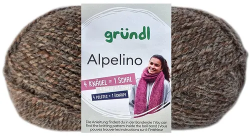 Gründl 100 Gramm Gründl Alpelino 09 kastanie-meliert Häkelwolle