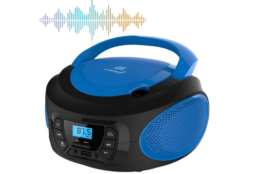 Tragbarer CD-Player Cobalt Blue - CD, CD-R, USB & FM Radio, kompakt mit hochwertigem Sound und AUX-In Anschluss für vielseitigen Musikgenuss
