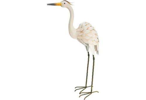 Metallreiher Storch Dekofigur - 78 cm für Garten - Faszinierende Dekofigur eines Reiher aus robustem Metall, ideal für Gartenakzente und Vogelabwehr. Mit lebensechter Größe und attraktiven Farben setzt er stilvolle Highlights im Freien. Maße: 40x14x78 cm.