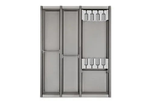 SO-TECH® Besteckeinsatz Cuisio 37 cm - Sonstige Küchenhelfer, passgenauer und langlebiger Besteckeinsatz aus transluzent-graphitgrauem Kunststoff für Blum Legrabox, ideal zur optimalen Organisation Ihrer Bestecke.