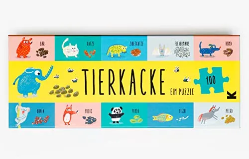 Laurence King Puzzle Tierkacke - Klassisches Puzzle für Kinder ab 4 Jahren, lustiges Design und fördert die Feinmotorik