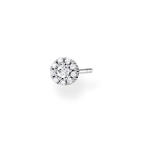 Thomas Sabo Einzel Ohrstecker mit weißen Steinen aus 925 Sterling Silber - Ohrringe für Damen, hochwertiger Einzel-Ohrring aus 925er Sterlingsilber, ideal zum Kombinieren mit Ear Charms für einen individuellen Look.