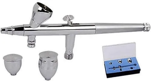 Fengda Profi Gravity Double Action Airbrush Pistole für Kunst Tattoo Nailart Make up Handwerk Kuchen Spray Modellbau Tool mit Airbrush Reinigung Set