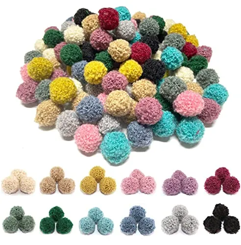 Stücke Pompons zum Basteln, BetterJonny 2cm Pompom Bälle Kleine Bommeln Bunte Bommeln Bälle Mini Pompons Flauschigen Plüsch Bälle Pom Pom Set für DIY Kreative Handwerk Herstellung, 12 Farben 120
