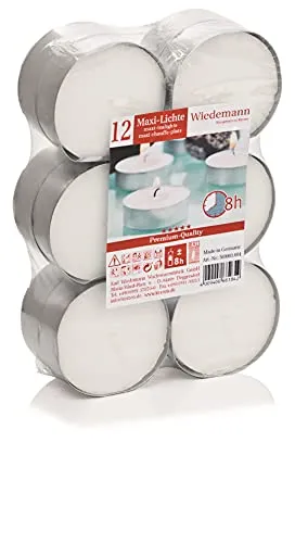 Teelichter Maxi Brenndauer 8 Stunden 12 Stück Inhalt