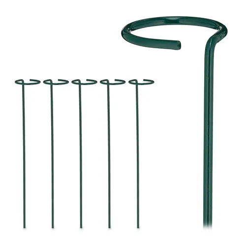 12x Metall-Pflanzstäbe 40 cm Pflanzenstützstäbe Blumenstützen