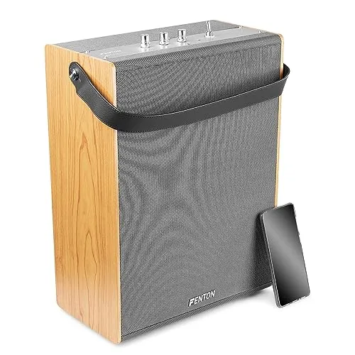 Fenton VBS80 Retro-Bluetooth-Lautsprecher - Vintage Speaker mit integriertem Akku - 40 Watt Bluetooth Box