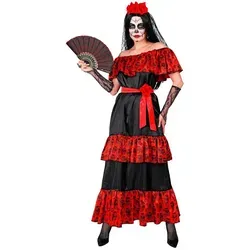 W WIDMANN MILANO Kostüm Dia de los Muertos für Damen in schwarz von Widmann